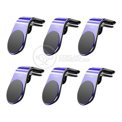 Kit 6 Suporte Adaptador Universal De Carro Tipo L Azul