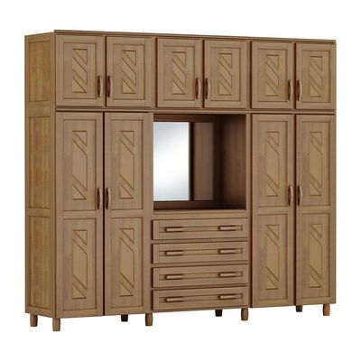 Guarda-roupa Casal 10 Portas Espelho 4 Gavetas