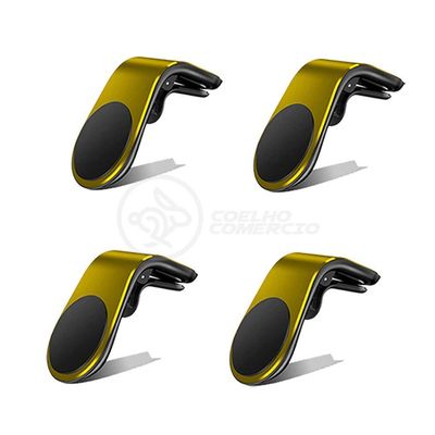 Kit 4 Suporte Adaptador Universal De Carro Tipo L Dourado