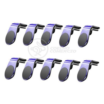 Kit 10 Suporte Adaptador Universal De Carro Tipo L Azul