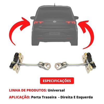 Par Limitador Porta Traseira Direita Esq Fox 2003 Até 2022