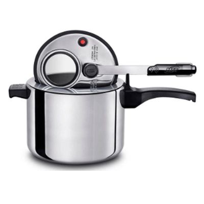 Panela De Pressão De Aluminio Polido 4,5 Litros Com Visor