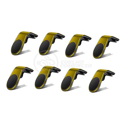 Kit 8 Suporte Adaptador Universal De Carro Tipo L Dourado