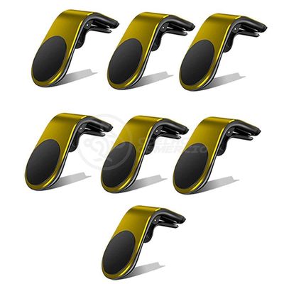 Kit 7 Suporte Adaptador Universal De Carro Tipo L Dourado