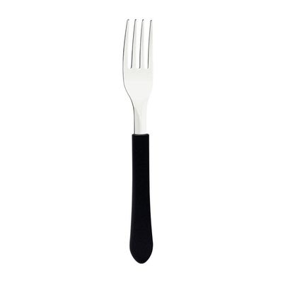 Kit - Jogo De Facas E Garfo Leme 12 Peças Em Aço Inox Cabo Preto Pbag - Tramontina