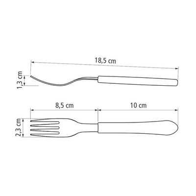 Kit - Jogo De Facas E Garfo Leme 96 Peças Em Aço Inox Cabo Preto Pbag - Tramontina