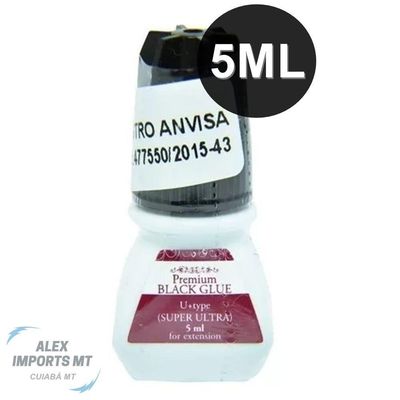 Cola Alongamento Cilios Black 5ml P/ Extensão De Cílios