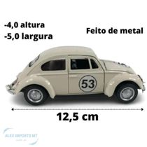 Carrinho De Ferro Fusca Clássico E Herbie Abre Portas