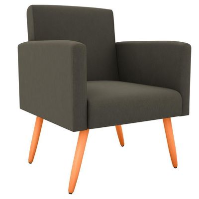 Conjunto Com 2 Poltronas E 1 Puff Dallas Matrix Estampado/marrom Claro