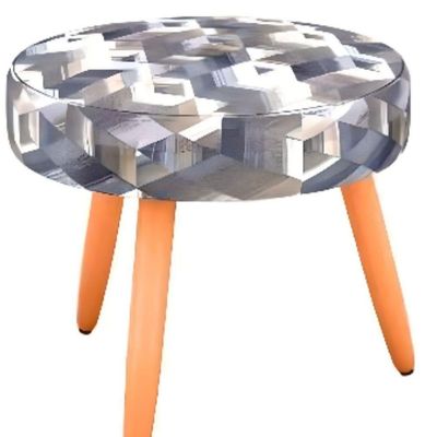 Conjunto Com 2 Poltronas E 1 Puff Dallas Matrix Estampado/marrom Claro