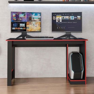 Mesa Gamer Computador Escrivaninha Preta Vermelha Caemmun