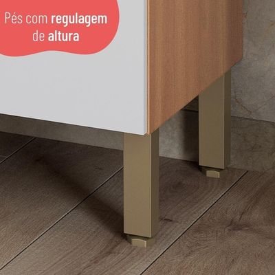 Paneleiro Torre Quente Bárbara 70cm Para Micro E Forno Freijó E Branco