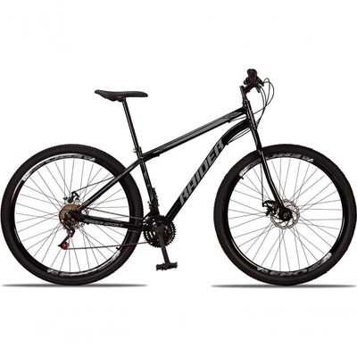 Bicicleta 29 Raider Sport Aço 21 Marchas Freio A Disco Preto+cinza