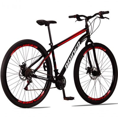 Bicicleta 29 Raider Sport Aço 21 Marchas Freio A Disco Preto+vermelho