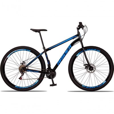 Bicicleta 29 Raider Sport Aço 21 Marchas Freio A Disco Preto+azul