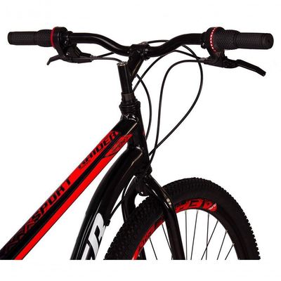 Bicicleta 29 Raider Sport Aço 21 Marchas Freio A Disco Preto+vermelho