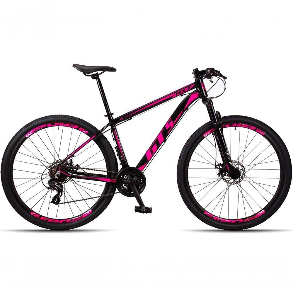 Bicicleta 29 Gt Sprint Mx7 24V Index Freio Disco Preto+Rosa