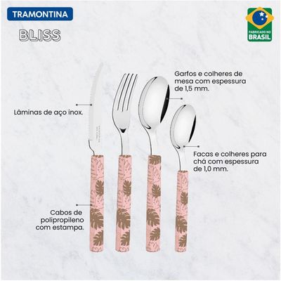 Faqueiro Tramontina Bliss Com Lâminas Em Aço Inox 16 Peças