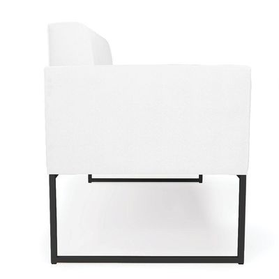 Poltrona Elisa Corino Branco Base Metálica Industrial Preto - D'rossi