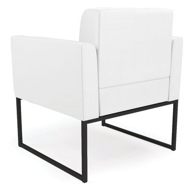 Poltrona Elisa Corino Branco Base Metálica Industrial Preto - D'rossi