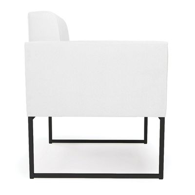 Poltrona Elisa Corino Base Metálica Industrial Preto - D'rossi Cor Branco