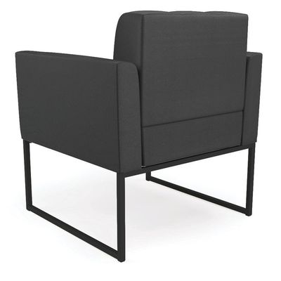 Poltrona Elisa Corino Preto Base Metálica Industrial Preto - D'rossi