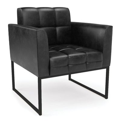 Poltrona Elisa Corano Preto Base Metálica Industrial Preto - D'rossi