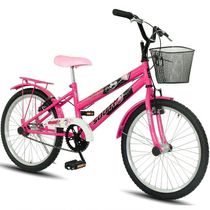 Bicicleta Aro 20 South Grazzy Infantil Feminino Paralama E Cesto Rosa