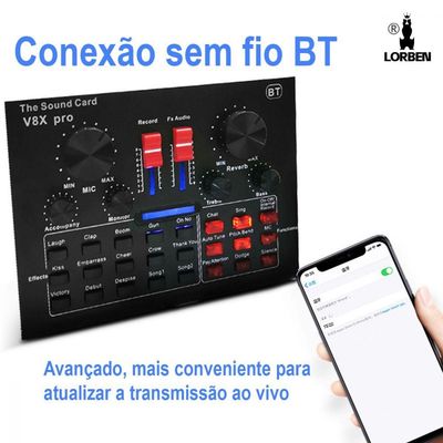 Mini Placa Mixadora Gravadora de Som Pro Live Sound Lorben