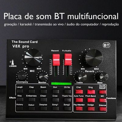 Mini Placa Mixadora Gravadora de Som Pro Live Sound Lorben