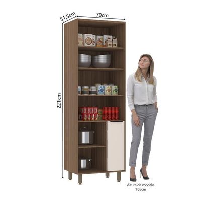 Paneleiro 70cm 2 Portas E Porta Condimentos Aspen Luciane Móveis Vanilla/beige