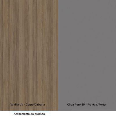 Paneleiro 70cm 2 Portas E Porta Condimentos Aspen Luciane Móveis Vanilla Com Cinza Puro