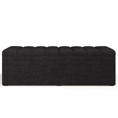Calçadeira Recamier Baú Casal Queen 160X50 Cm Linho Chumbo