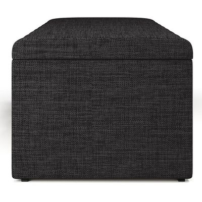 Calçadeira Recamier Baú Casal Queen 160X50 Cm Linho Chumbo