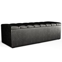 16990861738288 Calçadeira Recamier Baú Casal 140X50 Cm Preto