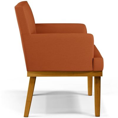 Kit 02 Poltronas Decorativas Sala De Estar Beatriz Base Mel W01 Tecido Terracota