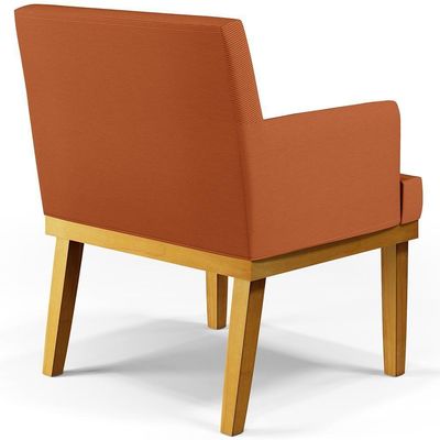 Kit 02 Poltronas Decorativas Sala De Estar Beatriz Base Mel W01 Tecido Terracota