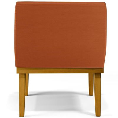 Kit 02 Poltronas Decorativas Sala De Estar Beatriz Base Mel W01 Tecido Terracota