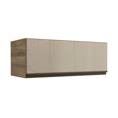 Armário Aéreo p/ Cozinha Maxxi G770 1 Porta Basculante c/Vidro 80cm Nogal - Kappesberg