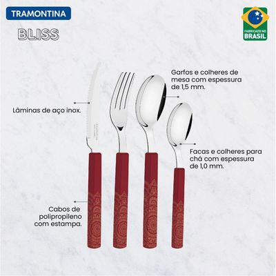 Faqueiro Tramontina Bliss Cabos De Polipropileno 16 Peças