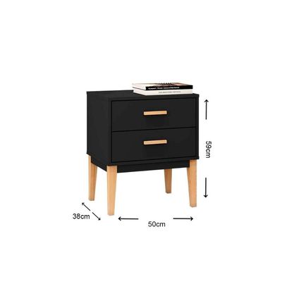 Mesa Cabeceira Casal LE 6007 c/ 2 Gavetas Branco - Movelbento