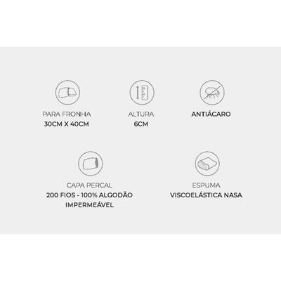 Travesseiro Infantil BB1002 Nasa Baby 200 Fios Impermeável (30x40x6) - Duoflex