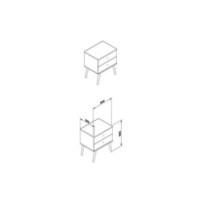 Mesa Cabeceira Infantil RT 3032 c/ 2 Gavetas Branco - Movelbento