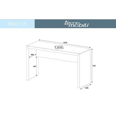 Mesa de Computador Solteiro ME4135 Carvalho - Tecno Mobili