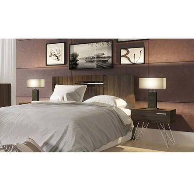 Mesa Cabeceira Casal 881 c/ 1 Gaveta Noce/Off White - Carraro