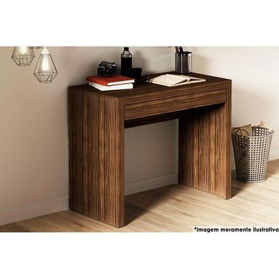 Mesa de Computador Solteiro ME4107 c/ 1 Gaveta Nogal - Tecno Mobili