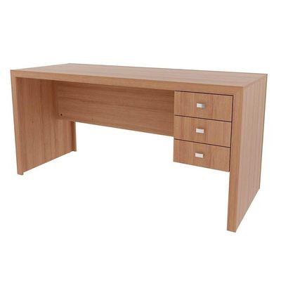 Mesa de Computador Solteiro ME4113 c/ 3 Gavetas Preto - Tecno Mobili