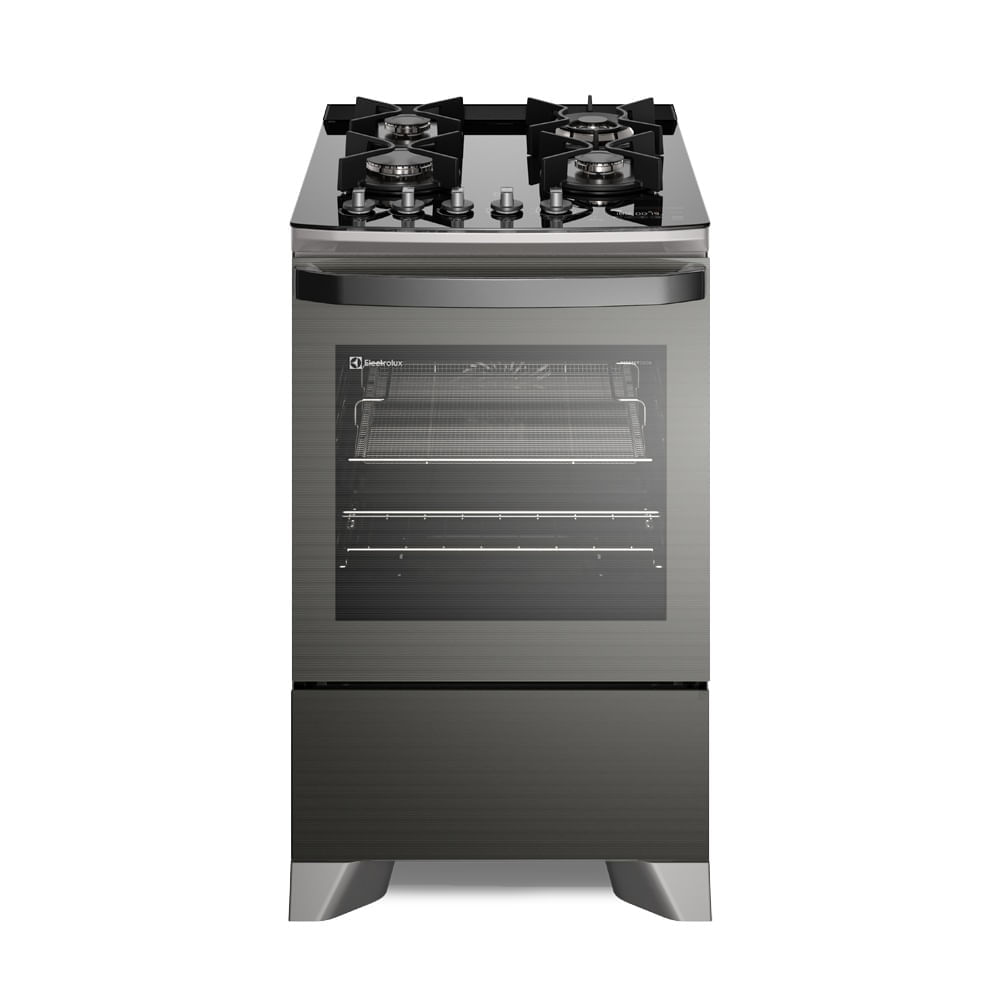 Fogão 4 Bocas Electrolux Expert Perfectcook 360 Cinza Mesa em Vidro – 110v – Fe4ap