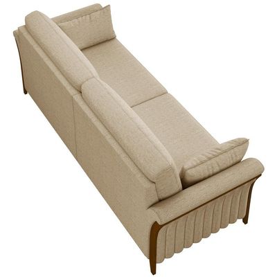 Kit Sofá 02 Lugares 162Cm Com Poltrona M03 Bege Escuro