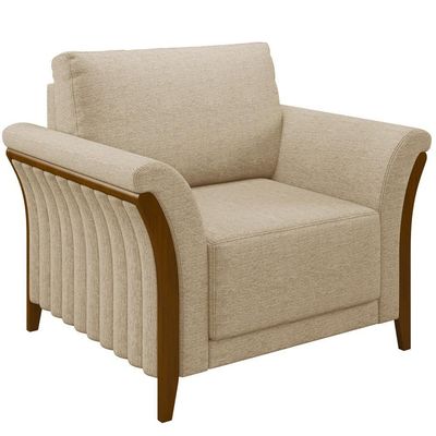 Kit Sofá 02 Lugares 162Cm Com Poltrona M03 Bege Escuro